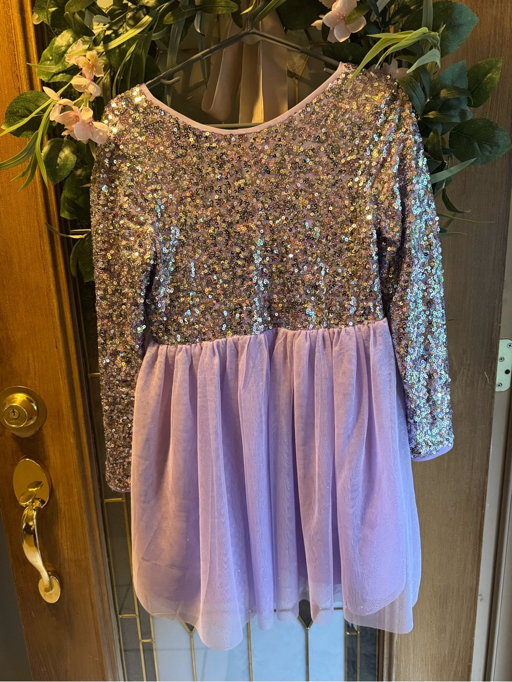 Kids Lavender Sequin Tulle Dress 14/16